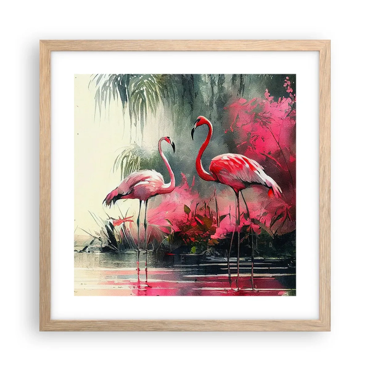 Pôster com moldura de carvalho claro - Uma lição de graça natural - 40x40 cm