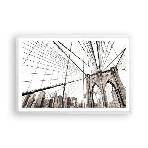 Pôster em moldura branca - Catedral de Nova York - 91x61 cm