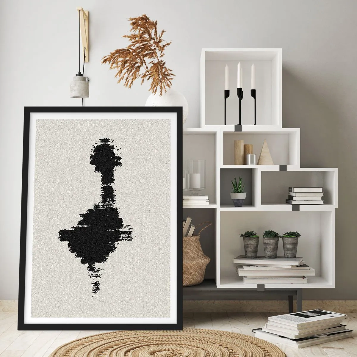 Pôster com moldura preta - Vibrações da imaginação - 40x50 cm