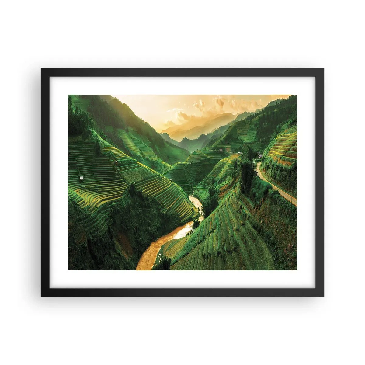 Pôster com moldura preta - Vale vietnamita - 50x40 cm