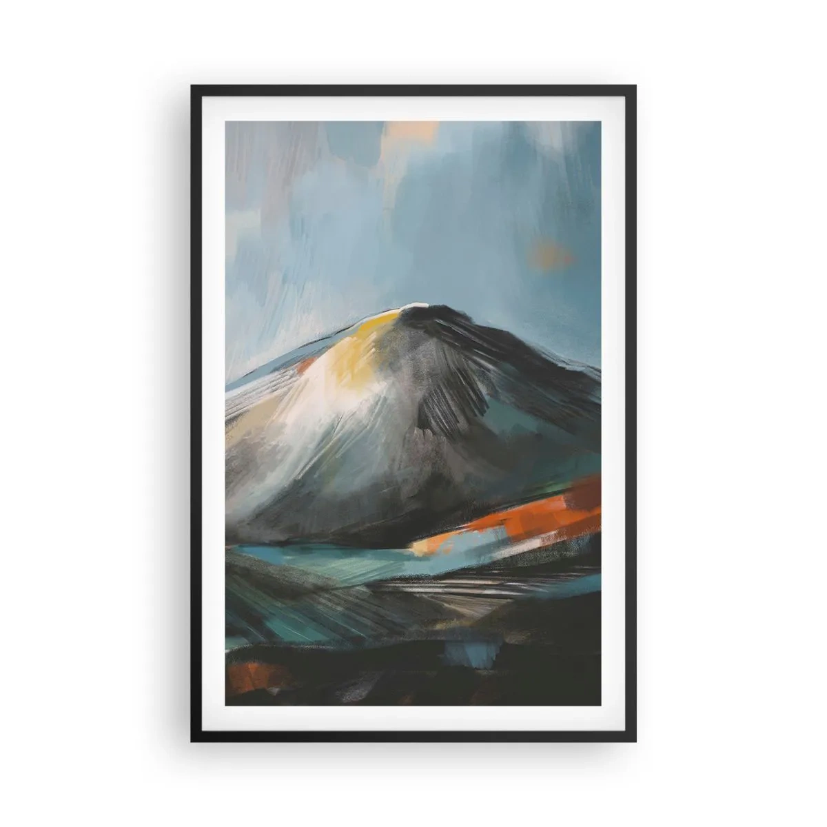 Pôster com moldura preta - Cru e lindo - 61x91 cm