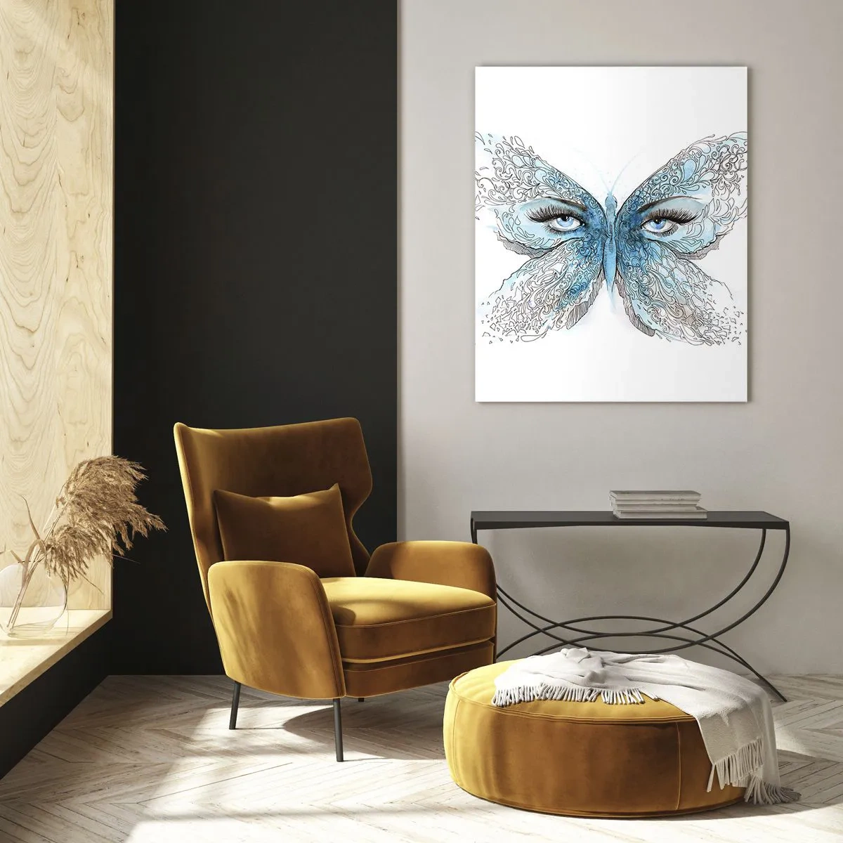 Quadro em vidro - Borboleta eros - 50x70 cm