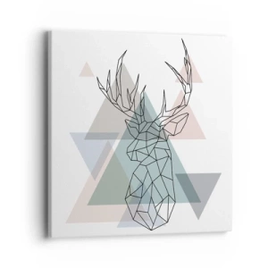 Quadro em tela - Numa floresta geométrica - 40x40 cm