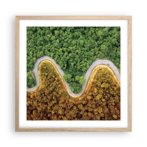 Pôster com moldura de carvalho claro - Fronteiras e descobertas - 50x50 cm