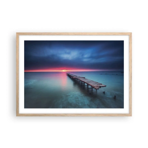 Pôster com moldura de carvalho claro - Entre o céu e a terra - 70x50 cm