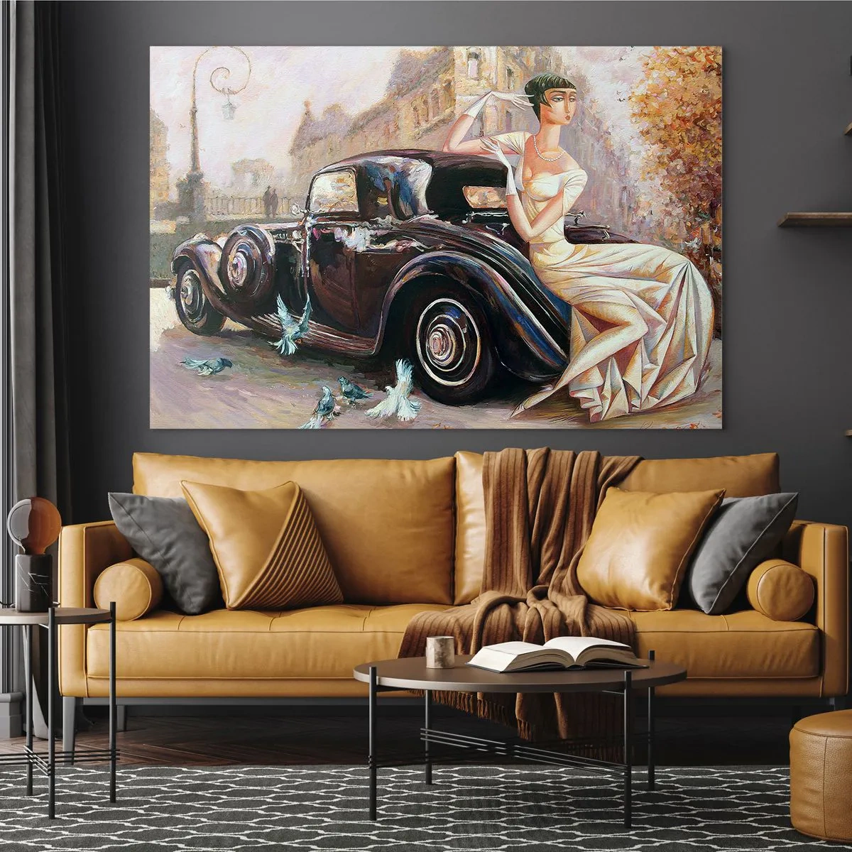 Quadro em vidro - Elegância retro - 120x80 cm