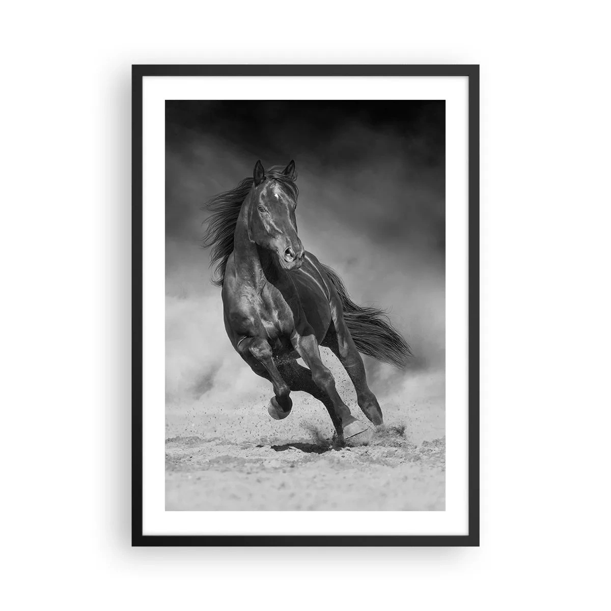 Pôster com moldura preta - Um azarão em uma corrida dinâmica - 50x70cm - Digno do próprio emir - Decoração de parede moderna para a sala de estar e quarto ARTTOR