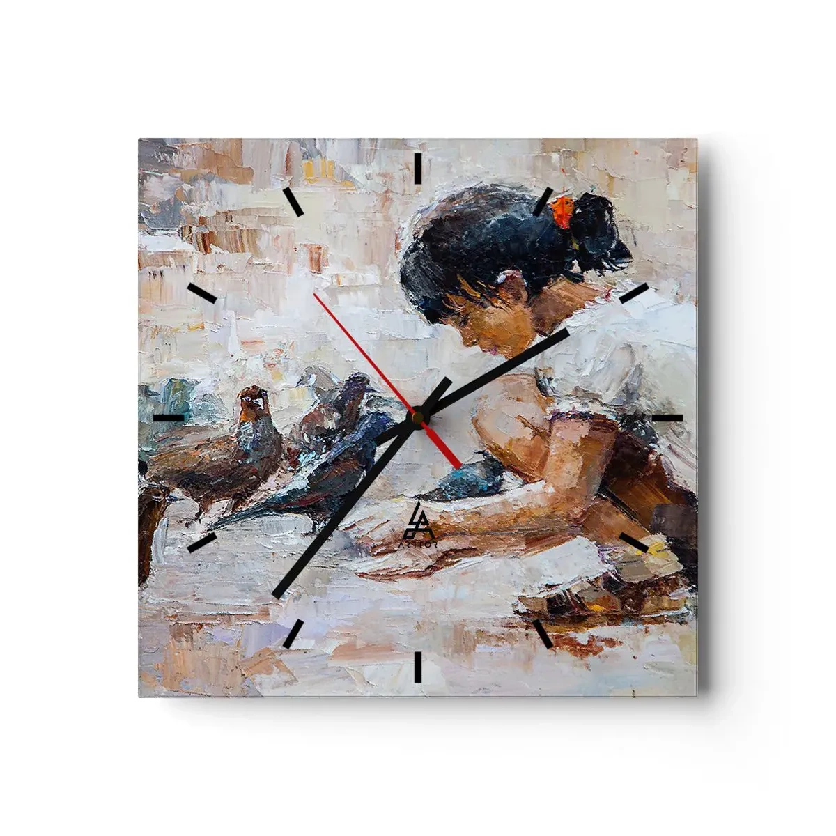 Relógio de parede - Relógio em vidro - Pequenos e queridos - 30x30 cm