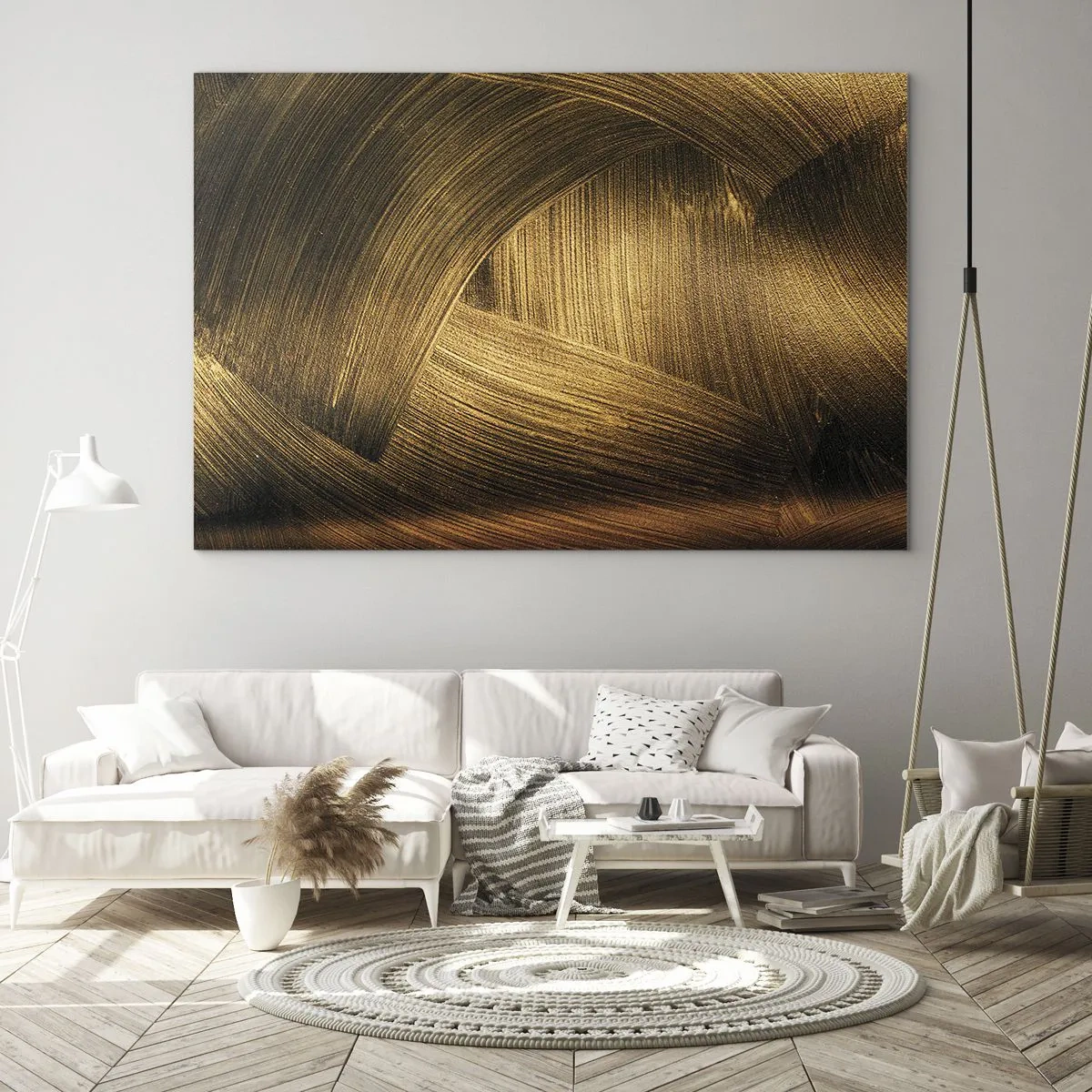 Quadro em vidro - No labirinto dourado - 100x70 cm