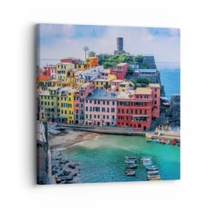 Quadro em tela - Cidade mágica mediterrânea - 30x30 cm