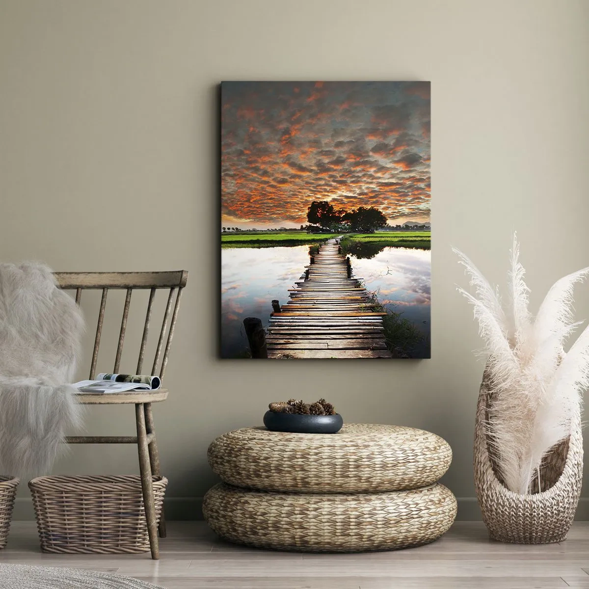 Quadro em tela - Abra os braços - respire - 45x80 cm