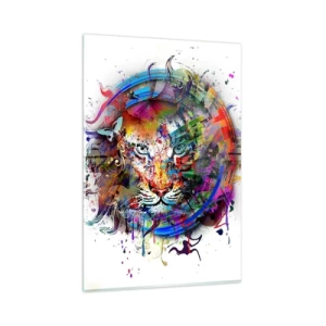 Quadro em vidro - À espreita atrás do véu arco-íris - 80x120 cm