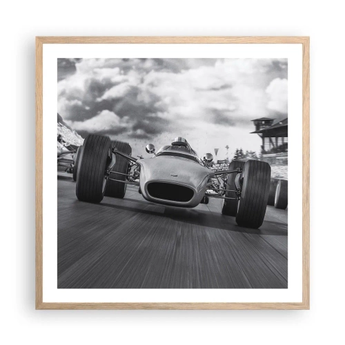 Pôster com moldura de carvalho claro - O ronco do motor - 60x60 cm