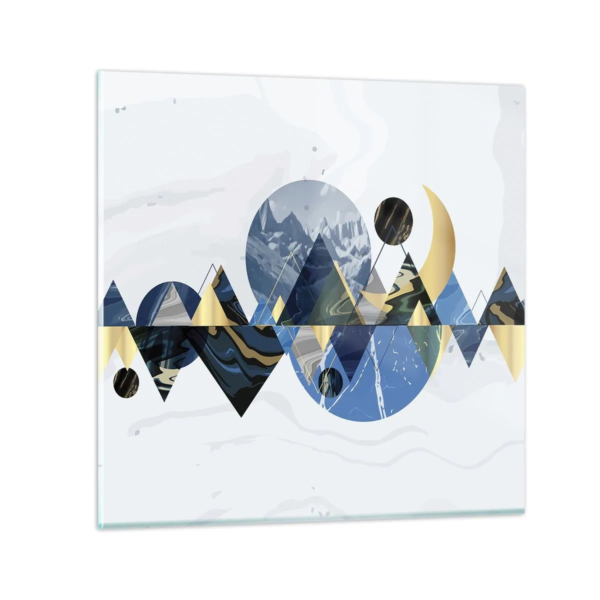 Quadro em vidro - Paisagem geométrica - 40x40 cm