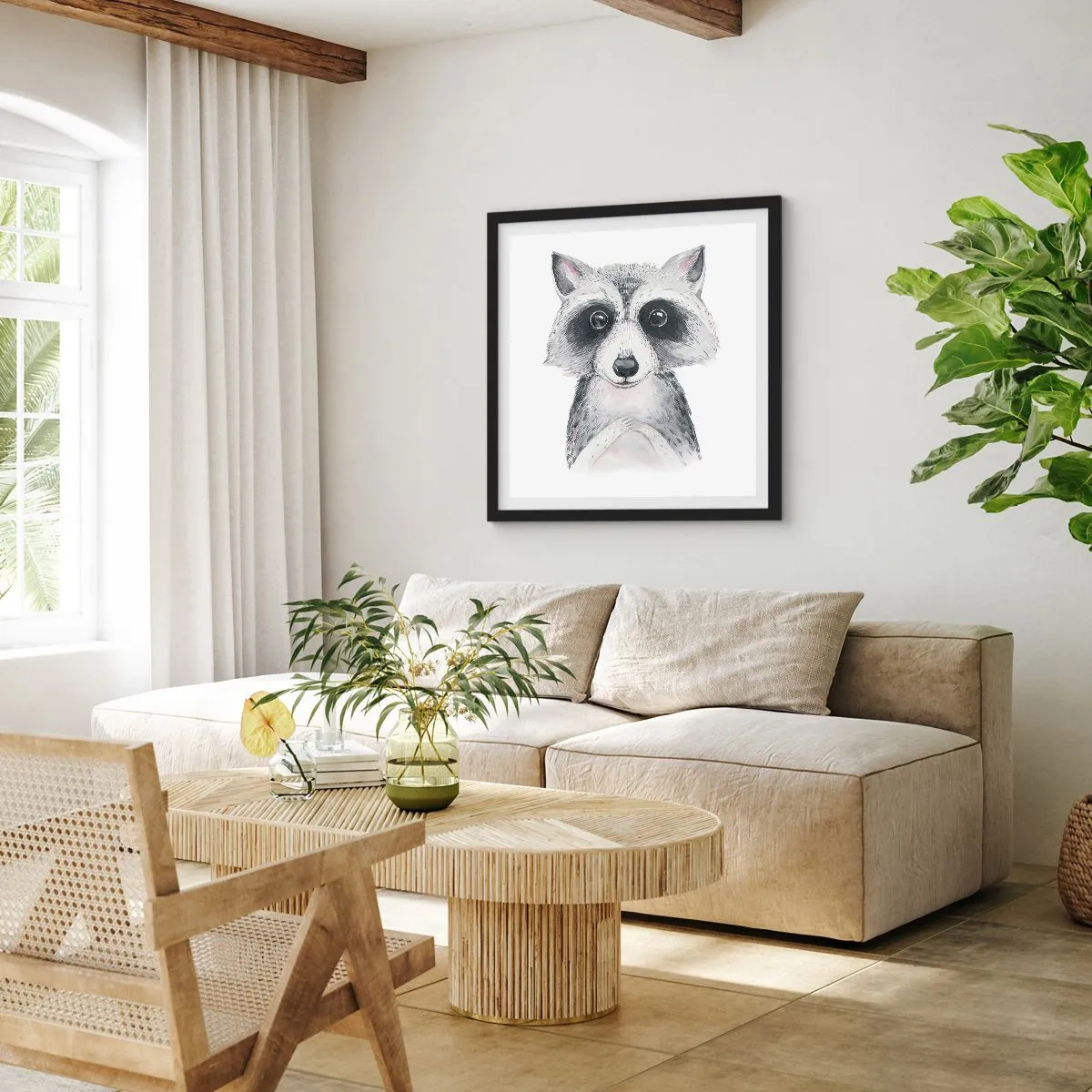 Pôster com moldura preta - Um momento de emoção - 50x50 cm