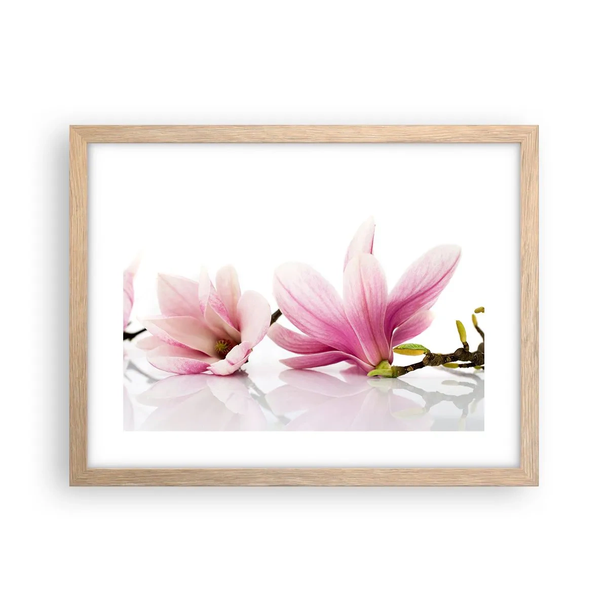Pôster com moldura de carvalho claro - Suave como um sopro de primavera - 40x30 cm