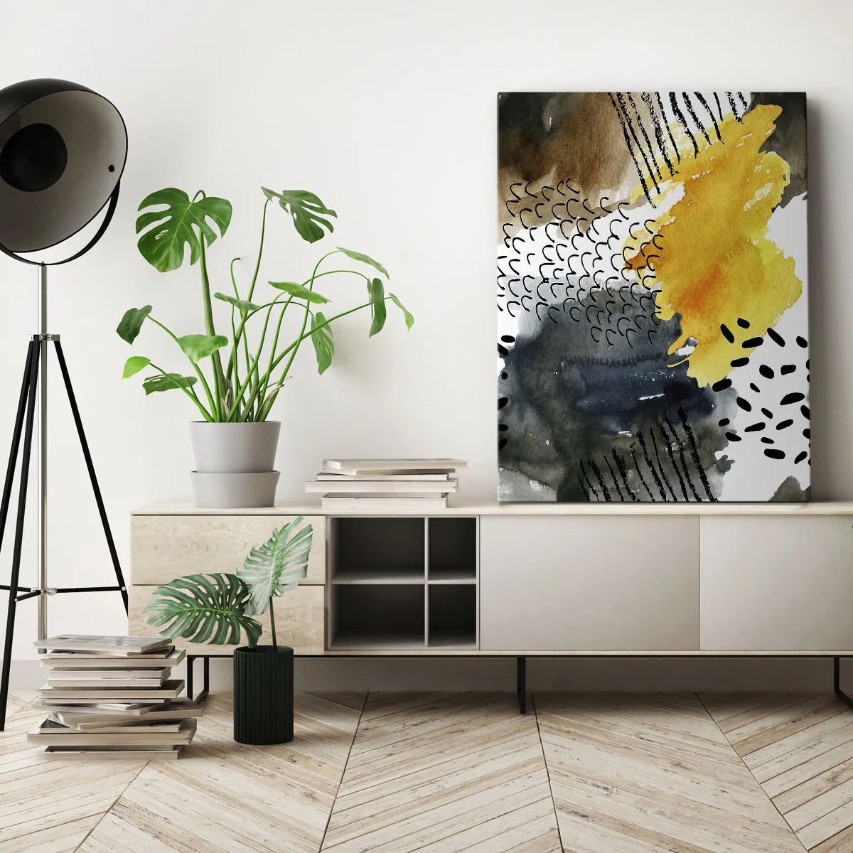 Quadro em tela - Reunião dos elementos da natureza - 50x70 cm