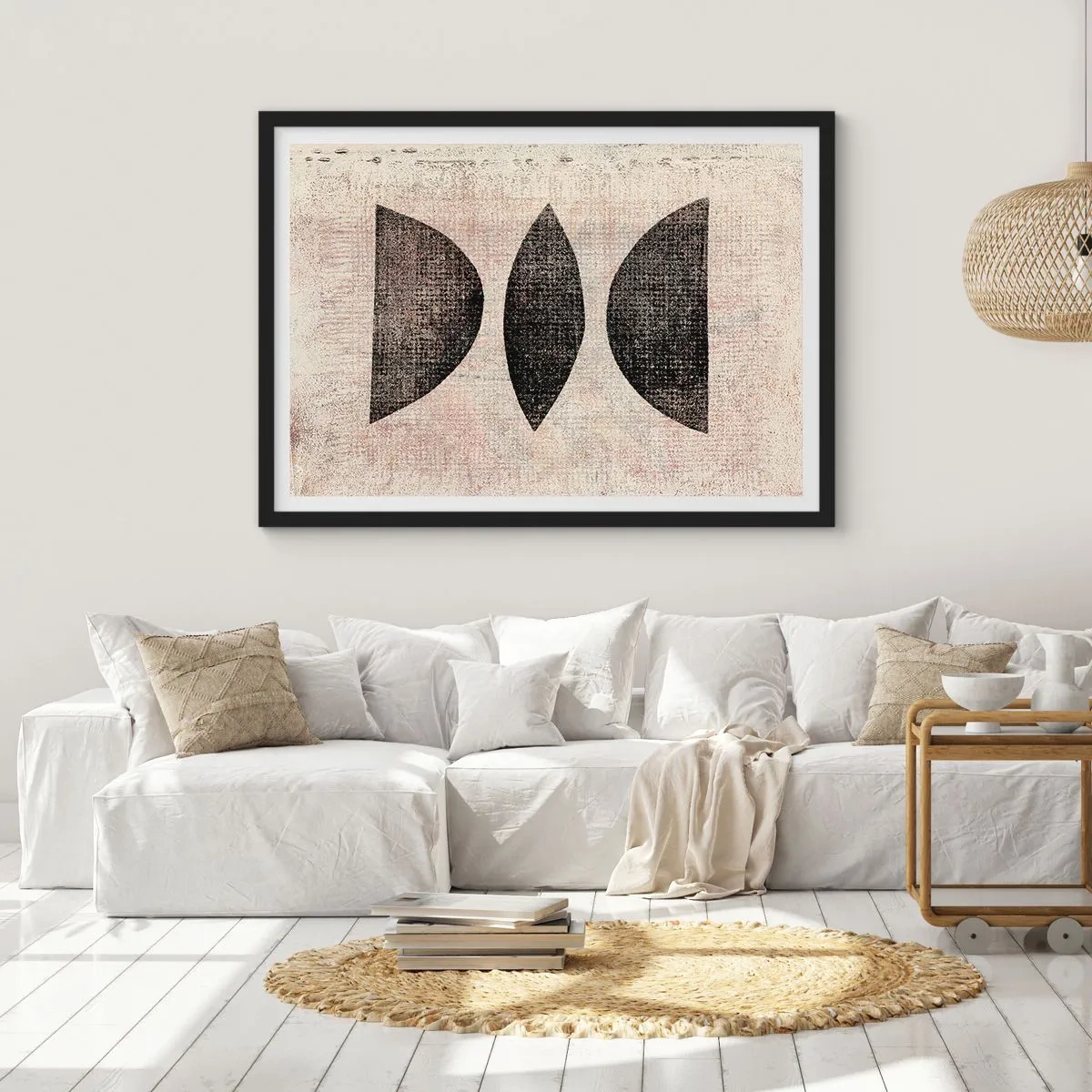 Pôster com moldura preta - Abstração étnica - 70x50 cm