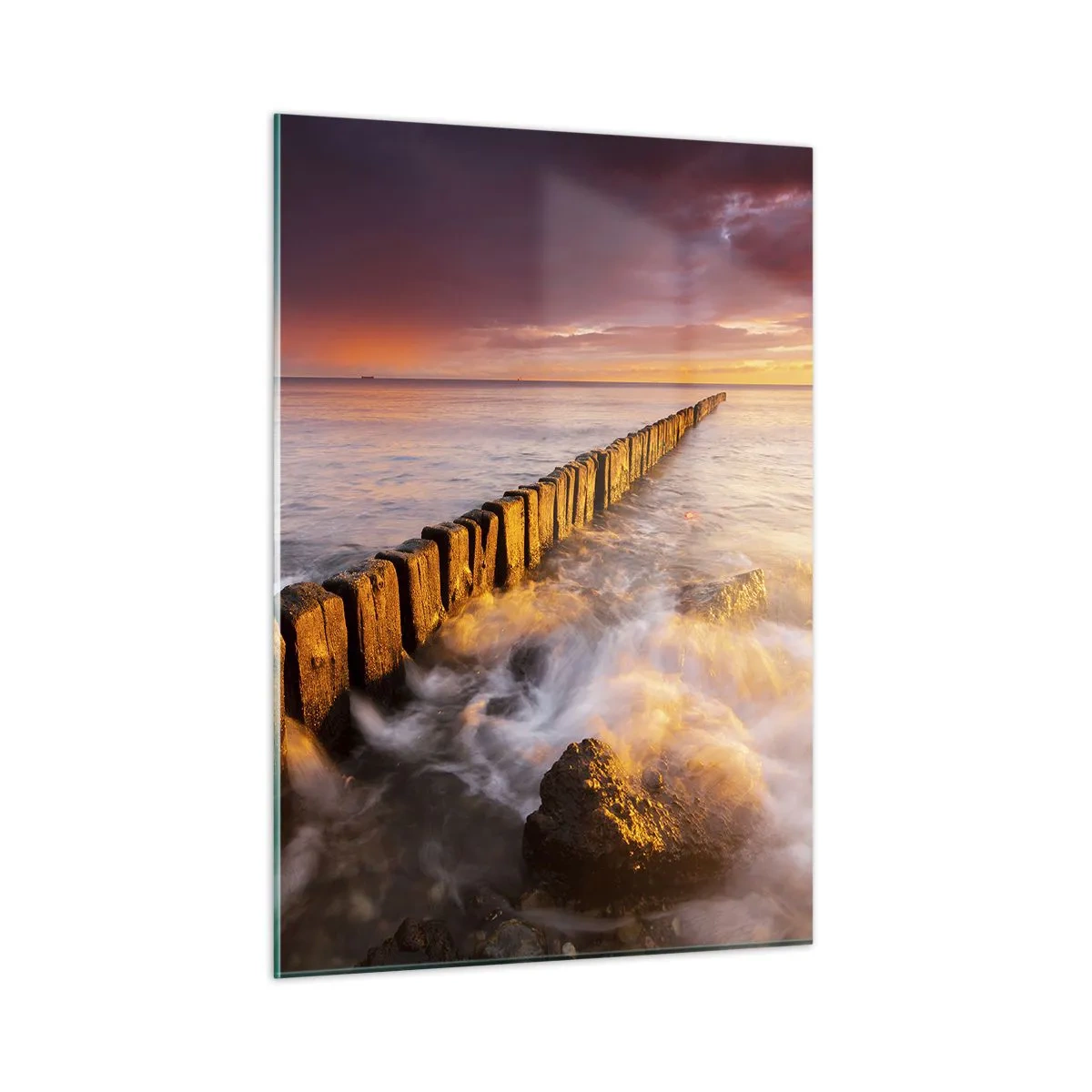 Quadro em vidro - A suavidade das ondas - 50x70 cm