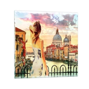 Quadro em vidro - Aventura de verdade somente em ... - 70x70 cm