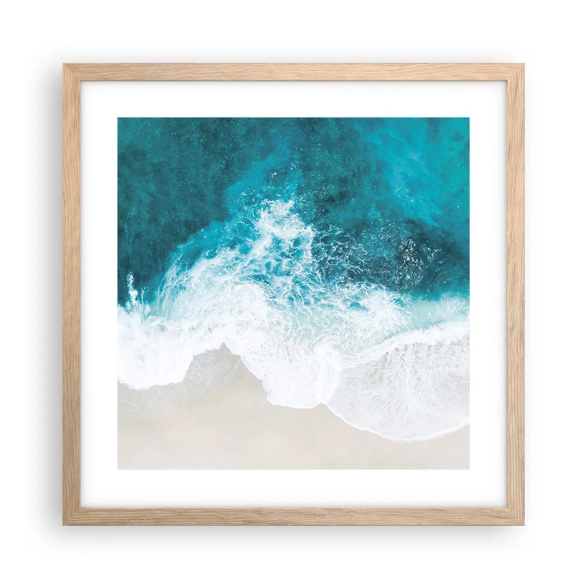 Pôster com moldura de carvalho claro - Carícia natural - 40x40 cm