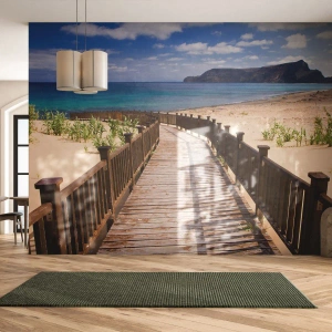 Papel de Parede Autocolante Deluxe Sticker - Leve-me para as ilhas felizes - Paisagem, Praia, Madeira - 100x70 cm