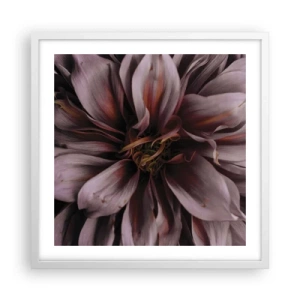Pôster em moldura branca - Coração de flor - 50x50 cm