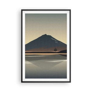 Pôster com moldura preta - Reflexo de espelho - 61x91 cm
