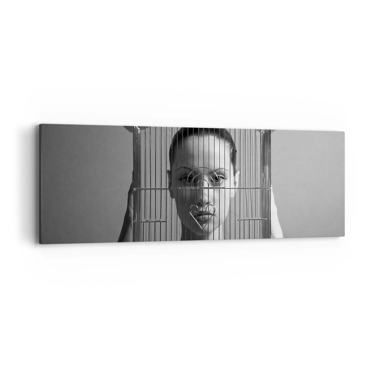 Quadro em tela - Retrato um pouco surreal - 90x30 cm