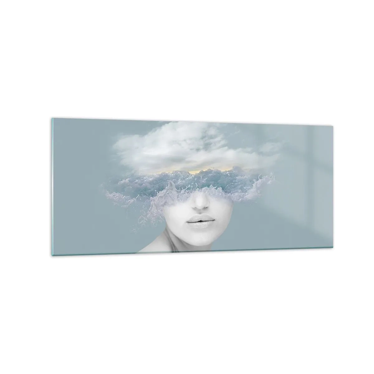 Quadro em vidro - Com a cabeça nas nuvens - 120x50 cm