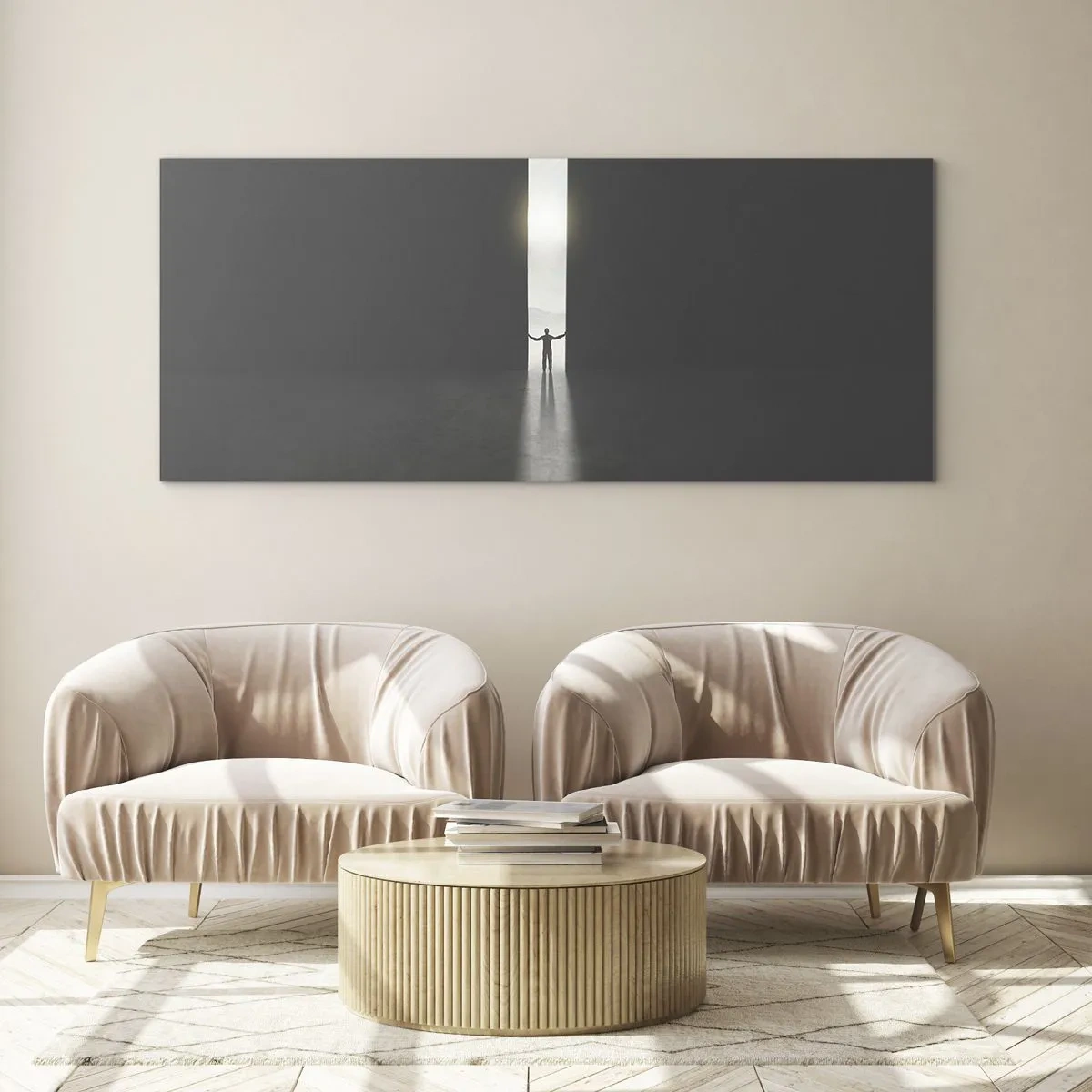 Quadro em vidro - Um passo para um futuro brilhante - 140x50 cm