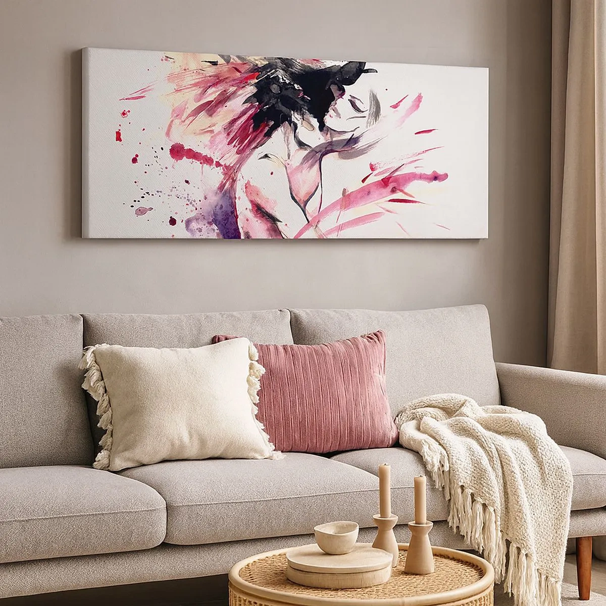 Quadro em tela - Realização amorosa - 100x40 cm