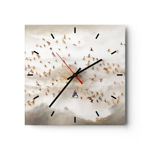 Relógio de parede - Relógio em vidro - Está na hora… - 30x30 cm