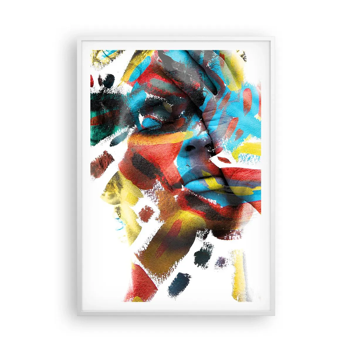 Pôster em moldura branca - Personalidade colorida - 70x100 cm