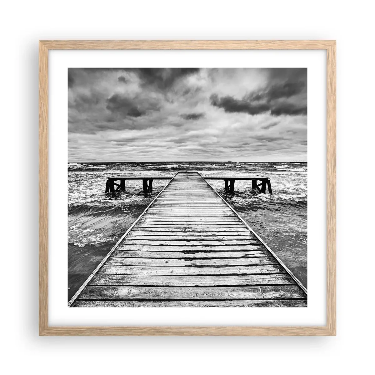 Pôster com moldura de carvalho claro - Estou à espera do vento, que vai dispersar... - 50x50 cm