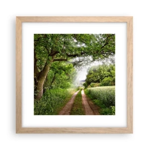 Pôster com moldura de carvalho claro - Os pastores de Arcadia - 30x30 cm