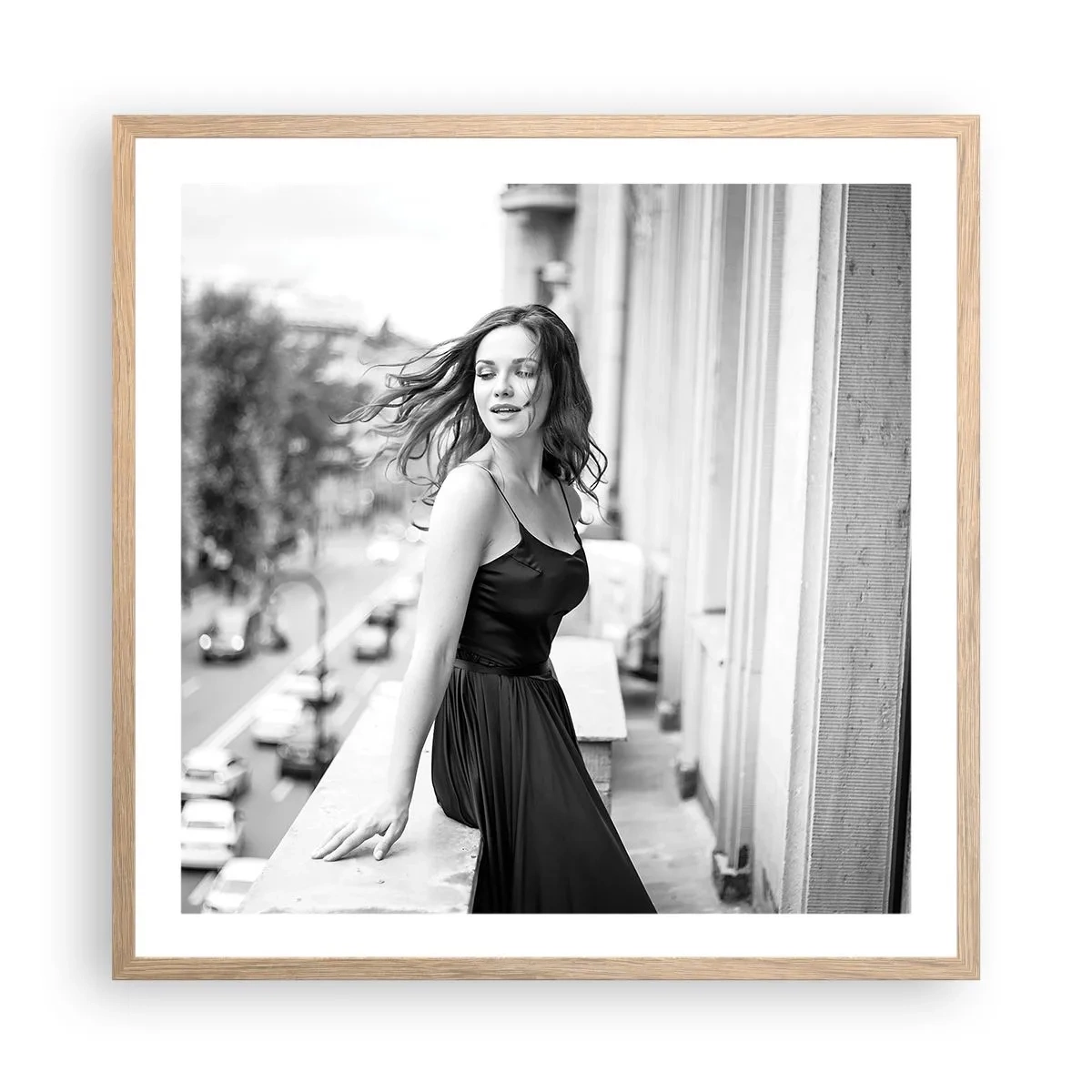 Pôster com moldura de carvalho claro - Certamente uma parisiense - 60x60 cm