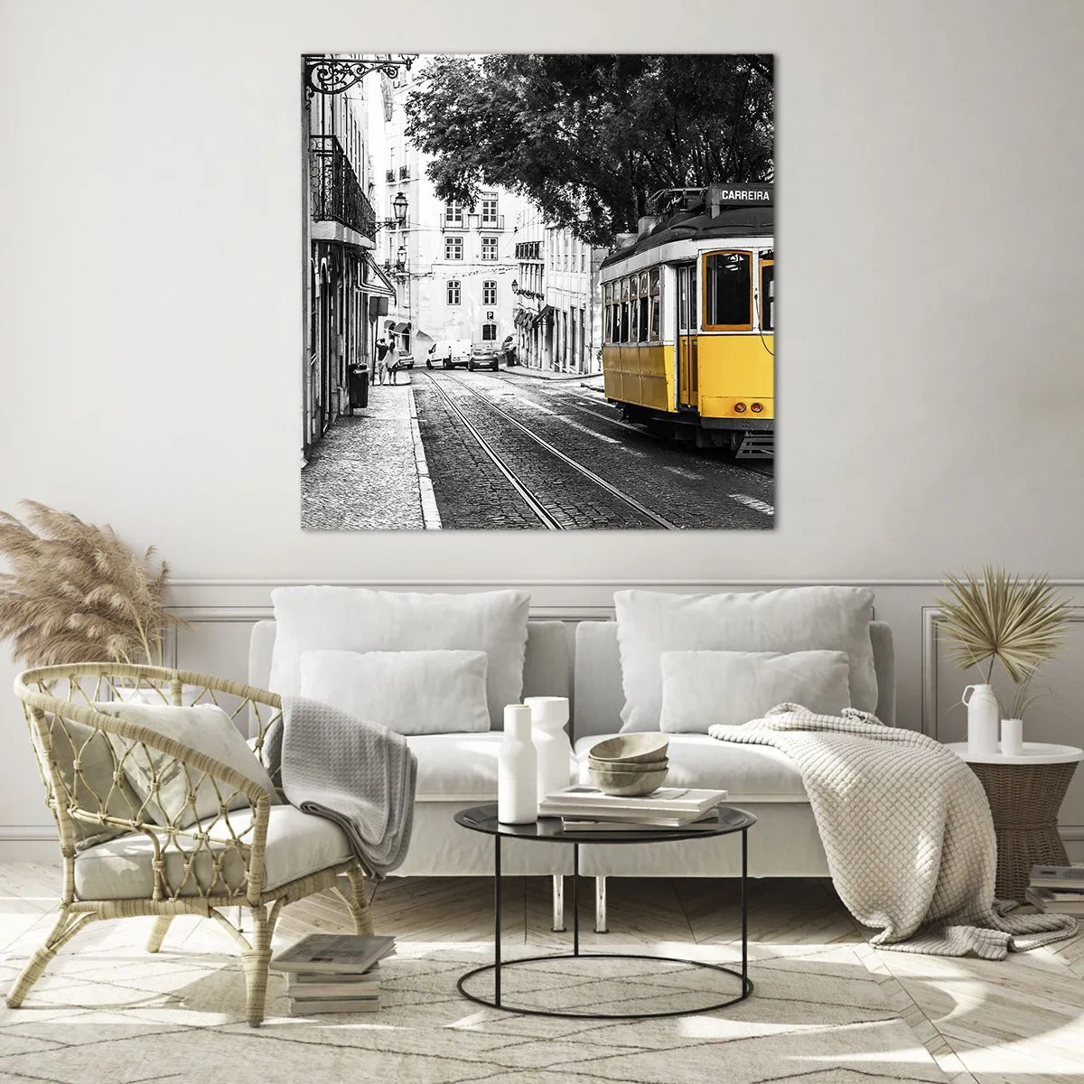Quadro em vidro - E o fado ao fundo - 40x40 cm