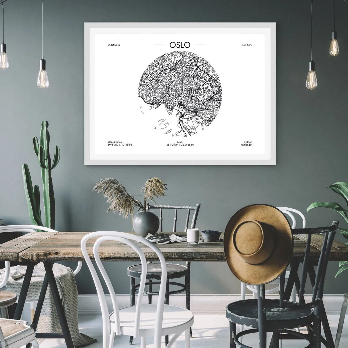 Pôster em moldura branca - Anatomia de Oslo - 91x61 cm