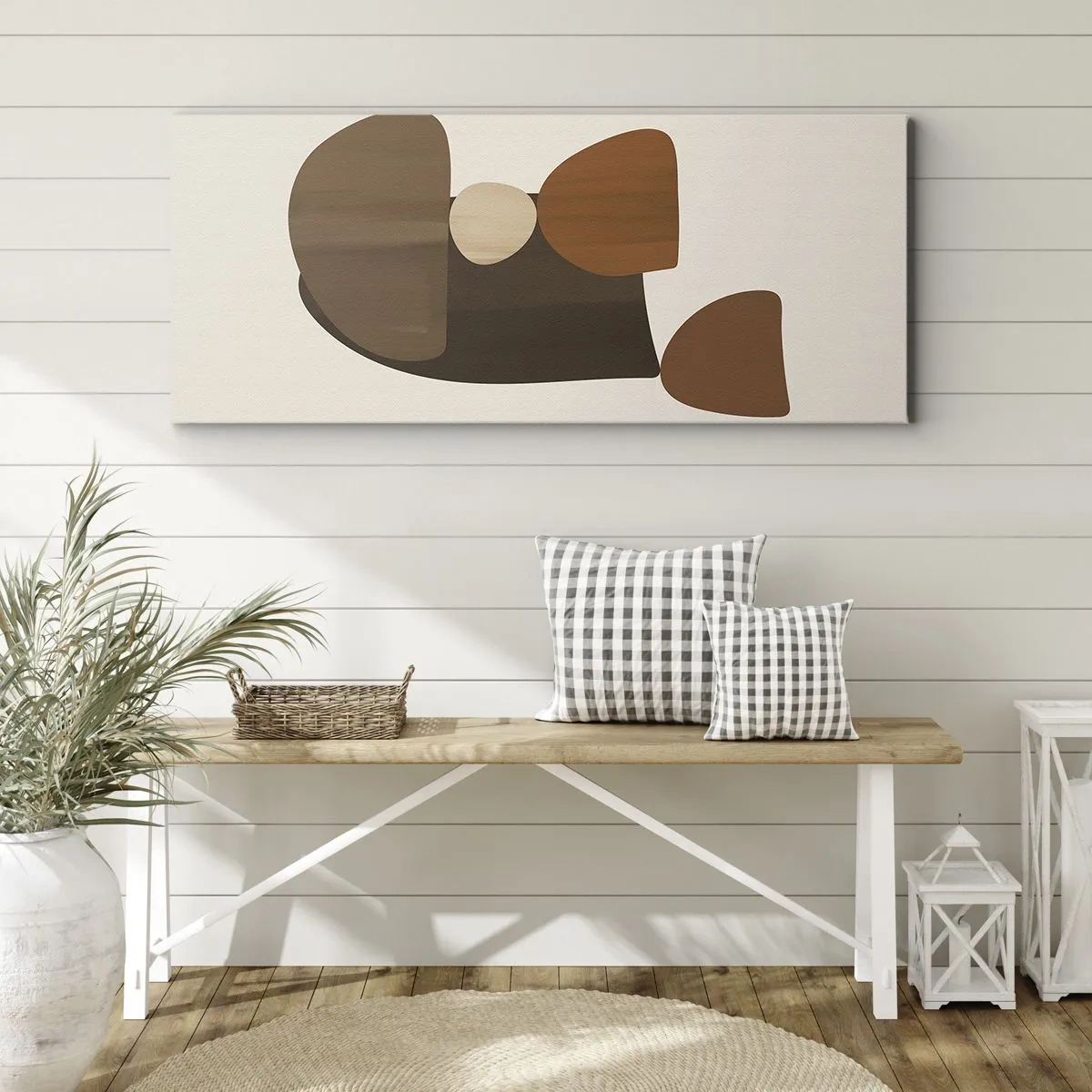 Quadro em tela - Composição em bronze - 100x40 cm