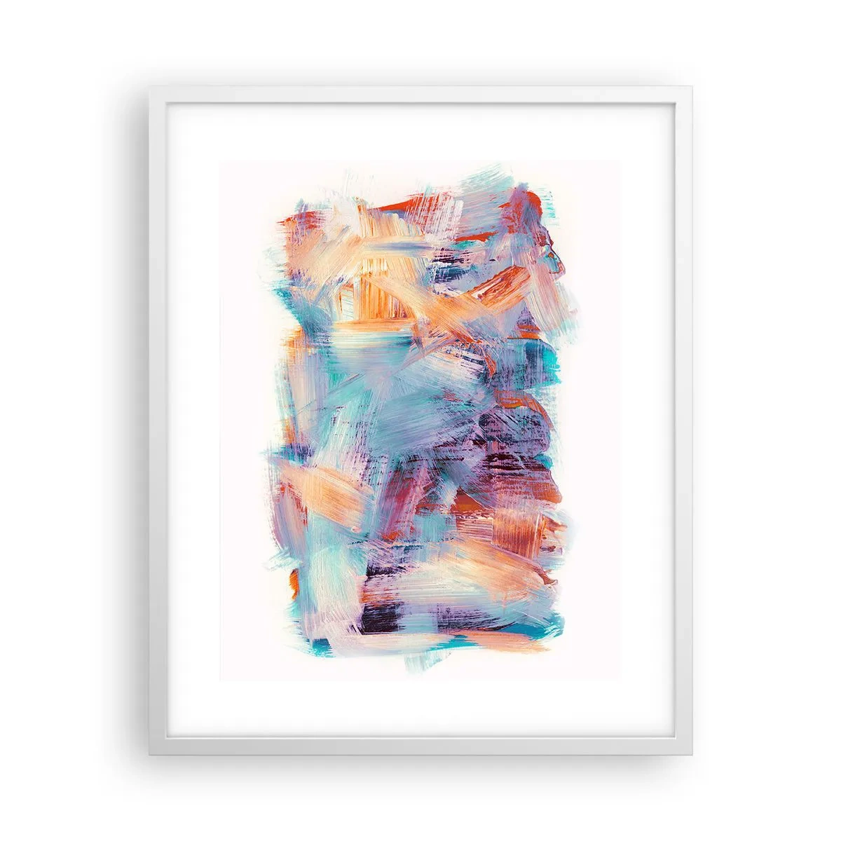 Pôster em moldura branca - Uma bagunça colorida - 40x50 cm