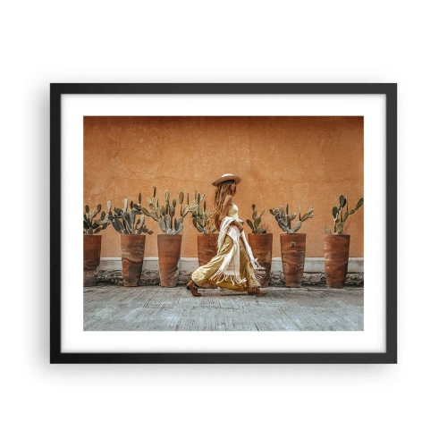 Pôster com moldura preta - Estilo hippie - 50x40 cm