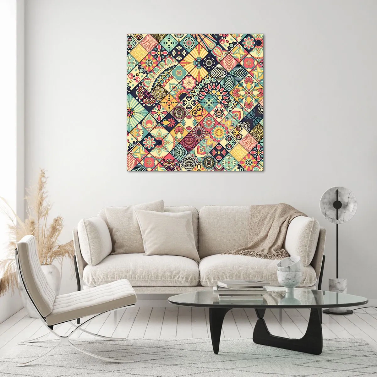 Quadro em vidro - Vibrações marroquinas - 30x30 cm