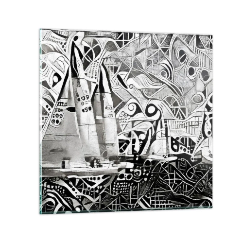 Quadro em vidro - Entre as ondas - 50x50 cm