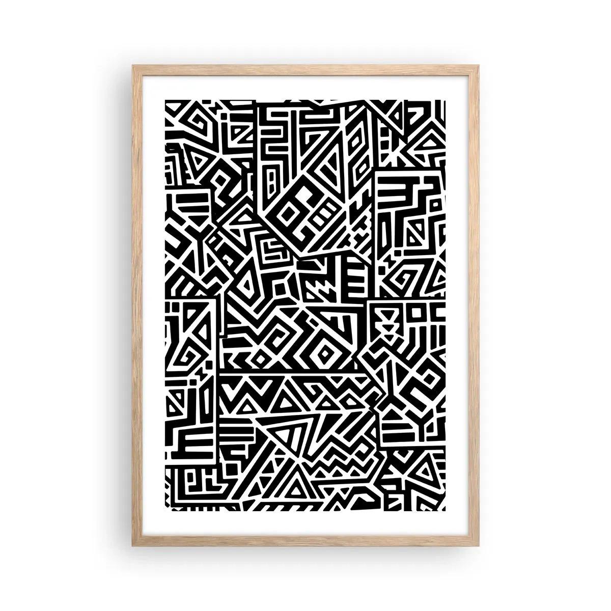 Pôster com moldura de carvalho claro - Composição pré-colombiana - 50x70 cm