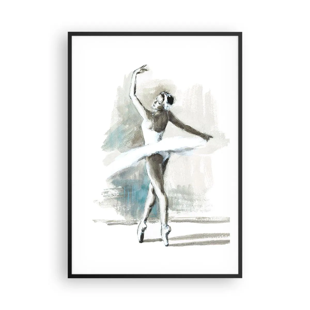 Pôster com moldura preta - Encantada num cisne - 70x100 cm