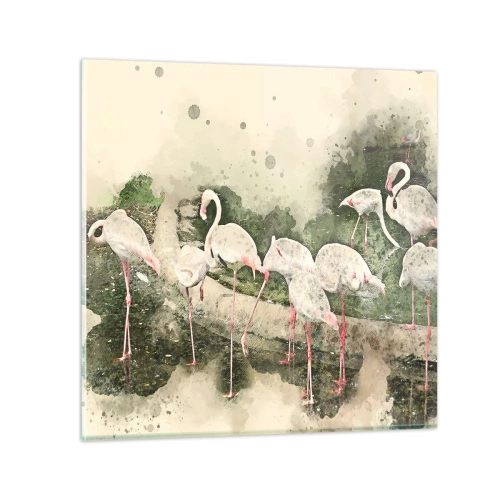 Quadro em vidro - Sonho exótico - 30x30 cm