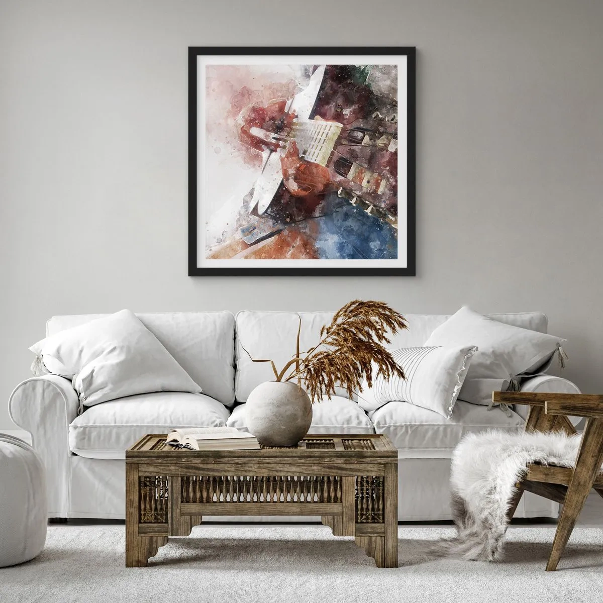 Pôster com moldura preta - E o que acha? - 60x60 cm