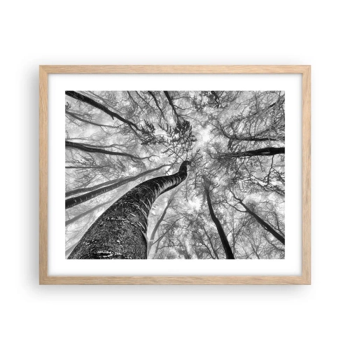 Pôster com moldura de carvalho claro - Corrida até a luz - 50x40 cm