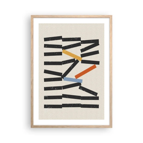 Pôster com moldura de carvalho claro - Dominó – composição - 50x70 cm